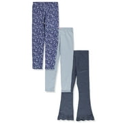 Freestyle Revolution Girls' 3-Pack Flower Leggings - multi, 3t (Toddler)
